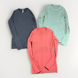 Lot 3 Lululemon Long Sleeve Swiftly Tech Activewear Shirts Women's Size 6